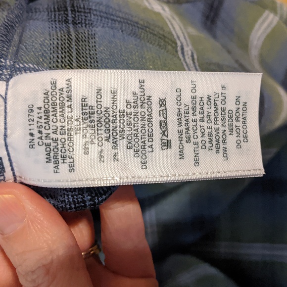 NWT True Religion HS Brushed Flannel Womens Button Up Long Sleeve Iris Medium - Picture 6 of 11